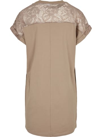 Urban Classics Urban Classics Damen Ladies Lace Tee Dress in softtaupe