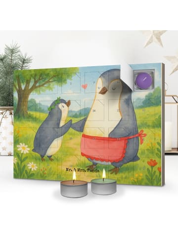 Mr. & Mrs. Panda Kerzen Adventskalender Pinguin mit Kind Design ... in Weiß