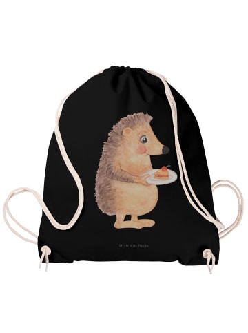 Mr. & Mrs. Panda Jutebeutel Igel Kuchenstück ohne Spruch in Schwarz