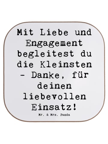 Mr. & Mrs. Panda Tischschoner Spruch Liebevolle Erzieher mit Spruch in Weiß