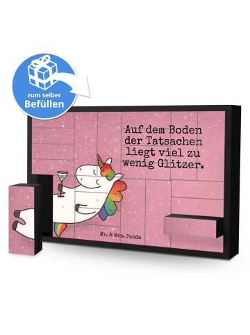 Mr. & Mrs. Panda Adventskalender Einhorn Blümchentail Design mit Spruch in Weiß