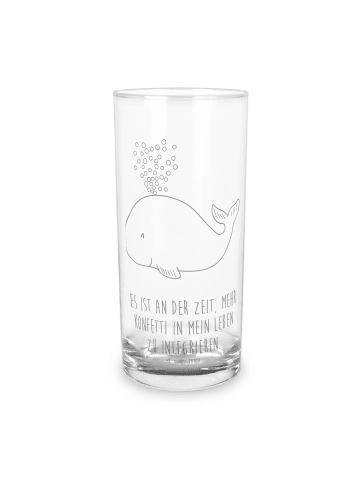 Mr. & Mrs. Panda Glas Wal Konfetti mit Spruch in Transparent