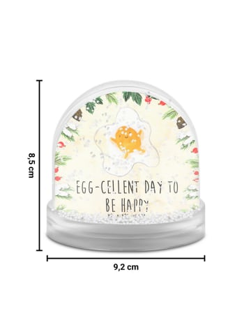 Mr. & Mrs. Panda Weihnachts Schneekugel Spiegelei Ei mit Spruch in Naturpapier