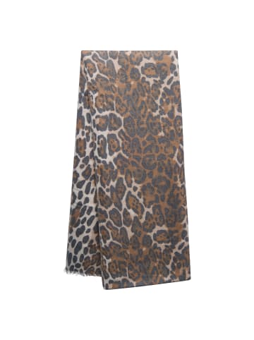 faina Women Feminine Scarf in Beige Black Leo