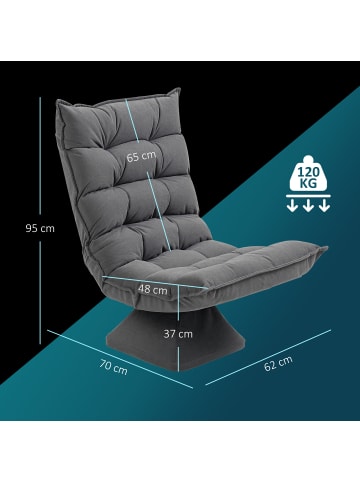 HOMCOM Bodenstuhl-62L x 70B x 95H cm-Grau