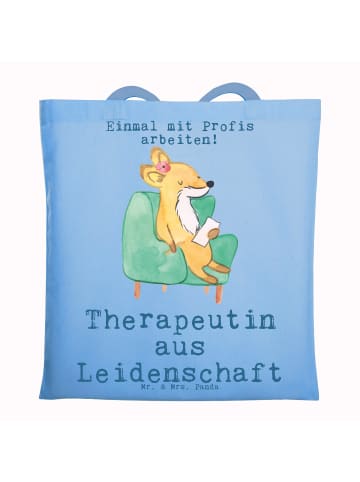 Mr. & Mrs. Panda Tragetasche Therapeutin Leidenschaft mit Spruch in Sky Blue