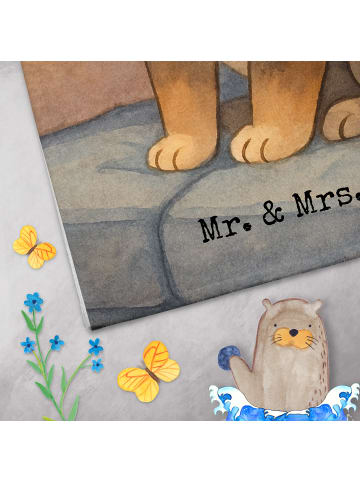 Mr. & Mrs. Panda Gästetuch Hund Entspannen Design mit Spruch in Weiß