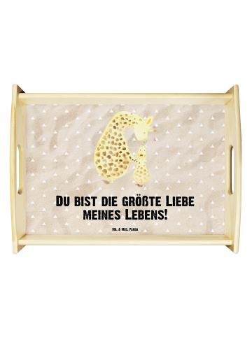 Mr. & Mrs. Panda Serviertablett Giraffe Kind mit Spruch in Sandig