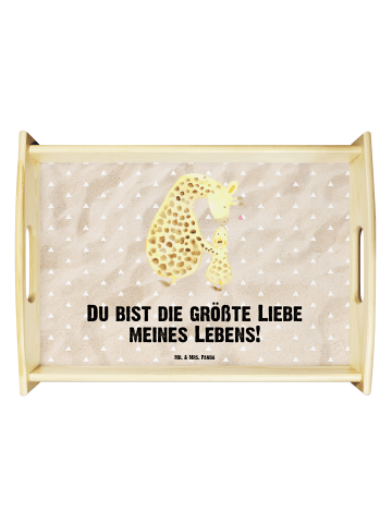 Mr. & Mrs. Panda tablett für bett Giraffe Kind mit Spruch in Sandig