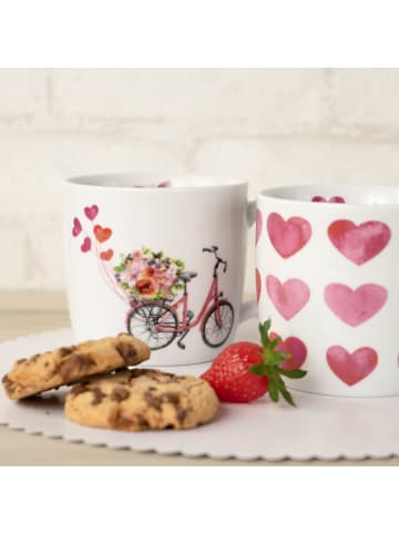 Geda Labels Tasse Watercolor Love 2er Set in Rosa - 250 ml