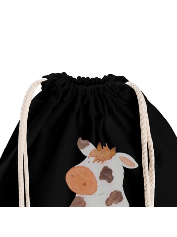 Mr. & Mrs. Panda Jutebeutel Kuh mit Spruch in Schwarz