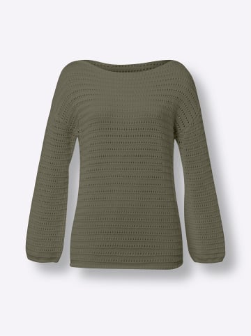 Heine Ajourpullover in khaki