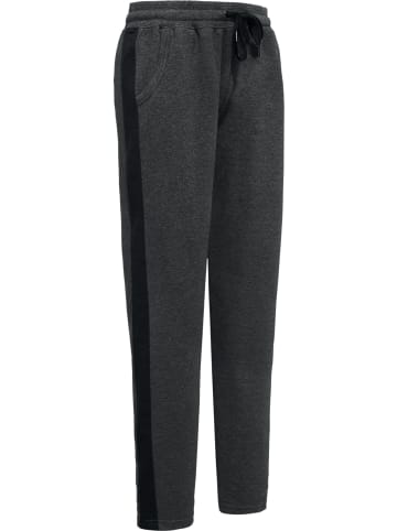 Erwin Müller Interlock-Jersey Freizeithose, lang in anthrazit meliert-schwarz