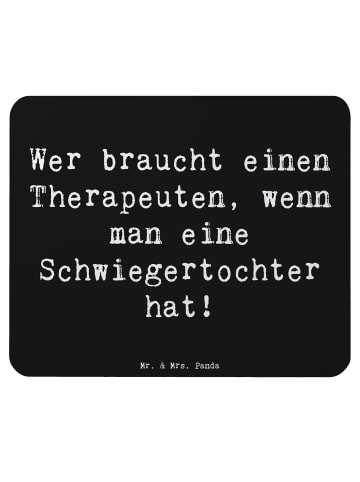 Mr. & Mrs. Panda Mauspad Schwiegertochter Humor mit Spruch in Schwarz
