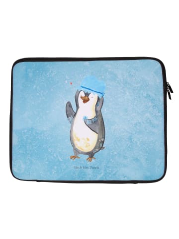 Mr. & Mrs. Panda Notebook Tasche Pinguin Duschen ohne Spruch in Eisblau