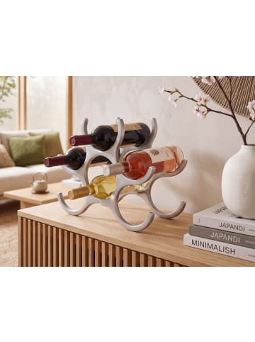 FineBuy Weinregal in Silber / Aluminium / 29x14x24