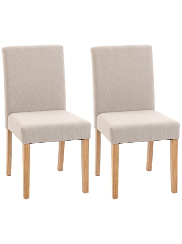 HOMCOM Esszimmerstuhl in Cremeweiß 56L x 46B x 88H cm