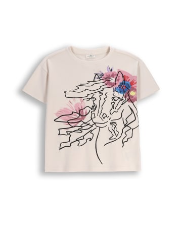 Coccodrillo Baumwoll-T-Shirt mit kurzen Ärmeln in ecru