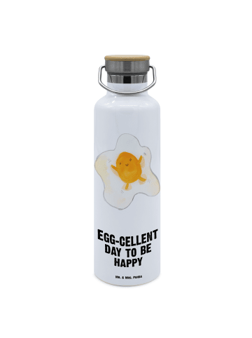 Mr. & Mrs. Panda Wasserflasche Spiegelei Ei mit Spruch in Weiß