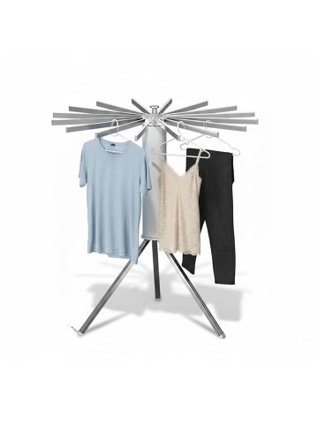 relaxdays Wäscheständer in Weiß/ Silber - (H)121 x Ø112 cm