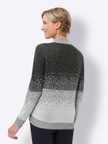 Sieh an! Jacquard-Pullover in ecru-graphit-gemustert