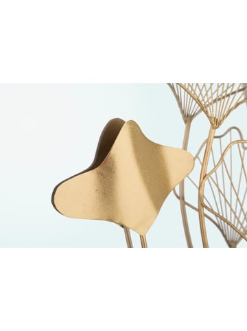 Mauro Ferretti Runder Wandspiegel mit goldenen Metallblättern, 75 x 3,5 x 72 cm