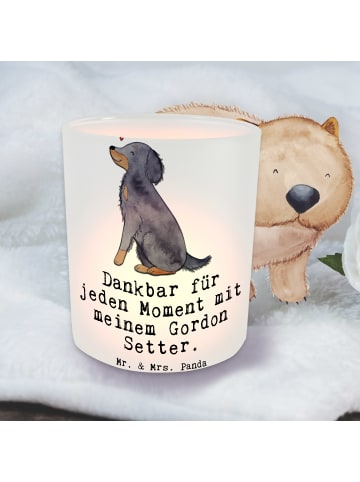 Mr. & Mrs. Panda Teelicht Glas Gordon Setter Moment mit Spruch in Transparent