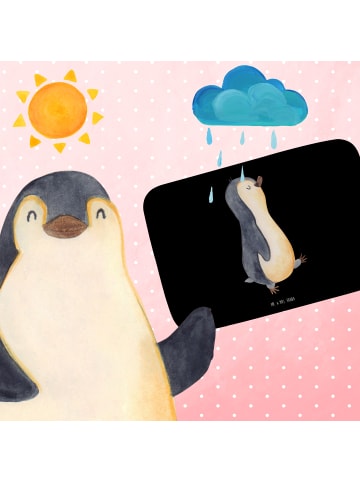 Mr. & Mrs. Panda Badvorleger Pinguin mHerzieren ohne Spruch in Schwarz