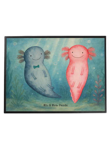 Mr. & Mrs. Panda Schreibunterlage Axolotl Liebe Design ohne Spruch in Weiß