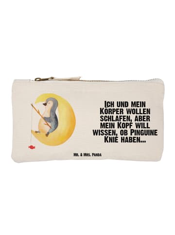 Mr. & Mrs. Panda Schminktasche Pinguin Mond mit Spruch in Weiß