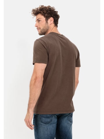 Camel Active Kurzarm T-Shirt mit Naturprint in Dunkelbraun