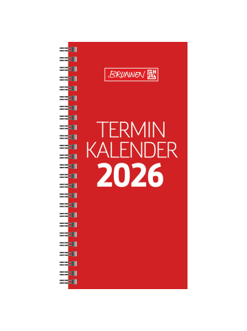 BRUNNEN Vormerkbuch 780 10x20,7cm 1 Woche/2 Seiten Karton-Umschlag rot 2026