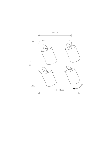 Licht-Erlebnisse Spot Strahler (B)19,5 x (L)19,5 x (H)8 cm in Schwarz Messing