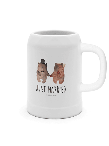 Mr. & Mrs. Panda Krug Bär Heirat mit Spruch in Weiß