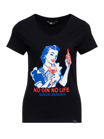 Queen Kerosin Queen Kerosin T-Shirt No Gin No Life in schwarz