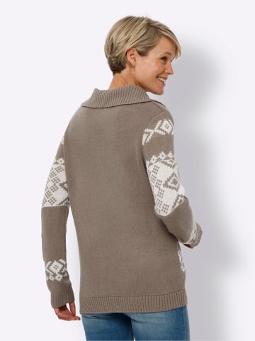 Sieh an! Troyer in taupe-ecru-gemustert