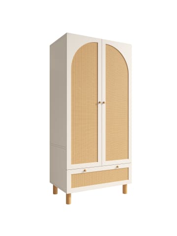 ABRIHOME Kleiderschrank mit höhenverstellbaren Regalen & Kleiderstange, 180x85x52 cm