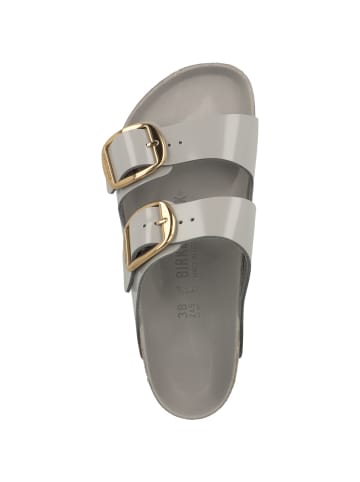 Birkenstock Sandale Arizona Big Buckle Naturleder Lack normal in hellgrau