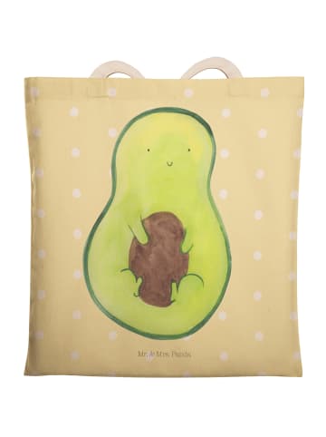 Mr. & Mrs. Panda Einkaufstasche Avocado Kern ohne Spruch in Gelb Pastell