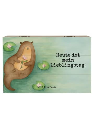 Mr. & Mrs. Panda Geschenkdose Otter Seerose Design mit Spruch in Weiß