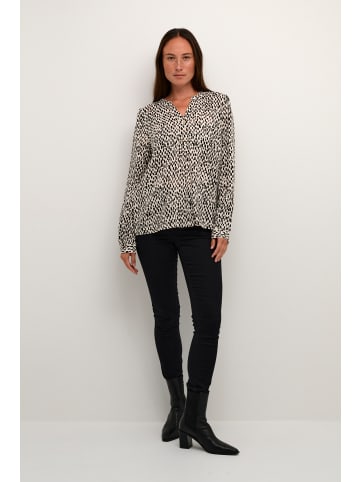Kaffe Kurzarm-Bluse KAjetta Loose fit in Turtledove/Black Graphic Dot