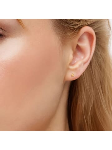 Glanzstücke München Ohrringe Piercing Kugeln aus Sterling Silber in gelbgold