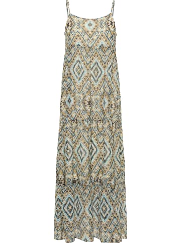 IZIA Damen Maxikleid Mit Spaghettiträgern in Blau Gold