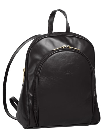 Cluty City-Rucksack echt Leder in schwarz