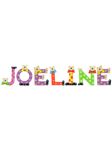 Playshoes Deko-Buchstaben "JOELINE" in bunt
