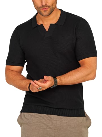 SOUL STAR Poloshirt - S2VALKA Basic Kurzarm Knit Polo Hemd Strick in Black