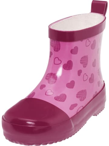 Playshoes Kinder Gummistiefel "Gummistiefel Halbschaft Herzchen" in Pink