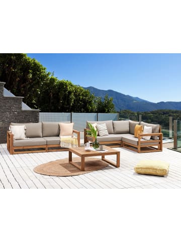 Beliani 3-tlg Sitzgruppe TIMOR in Braun/Grau/Beige