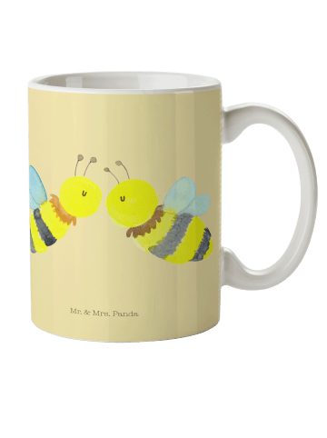 Mr. & Mrs. Panda Kaffeebecher Biene Liebe ohne Spruch in Gelb Pastell