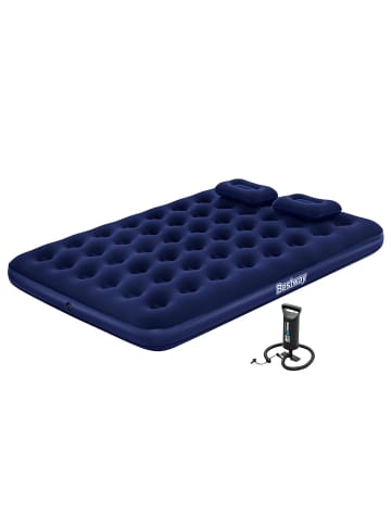 Bestway Doppelluftbett mit externer Handpumpe 203 x 152 x 22 cm in Blau ab 3 Jahre